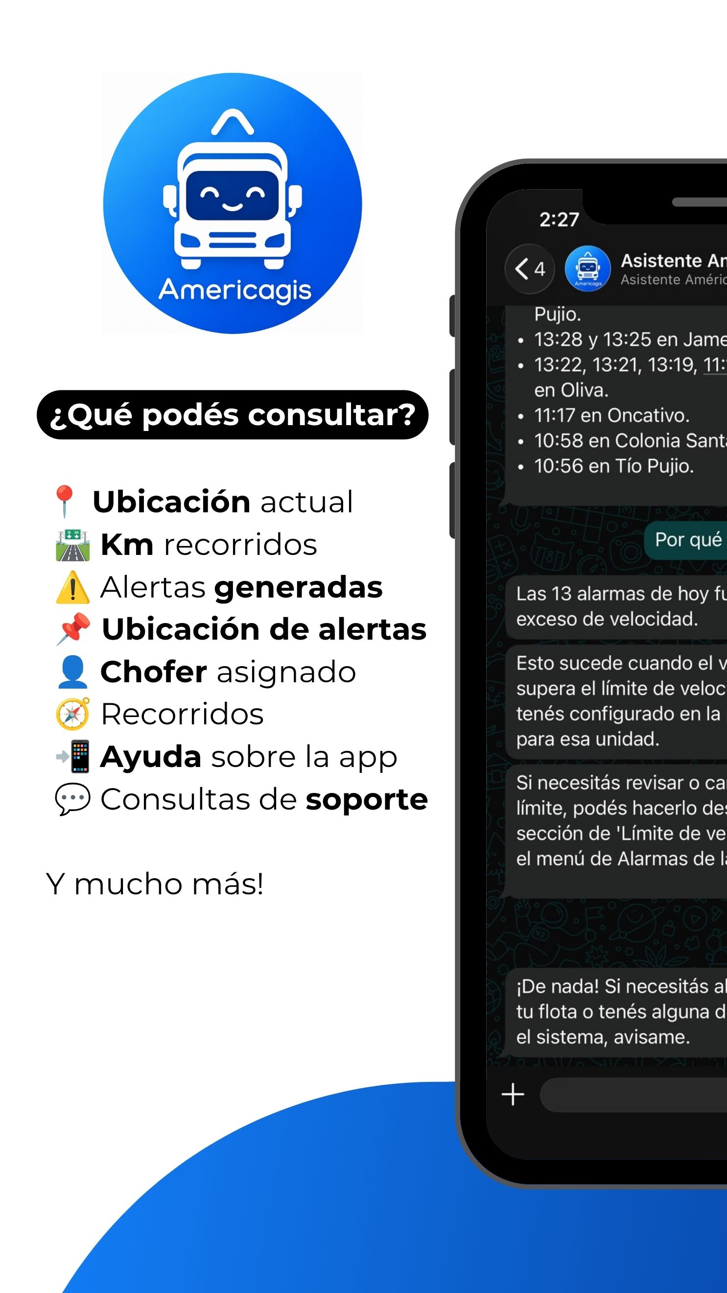 Asistente de flota por WhatsApp América GIS